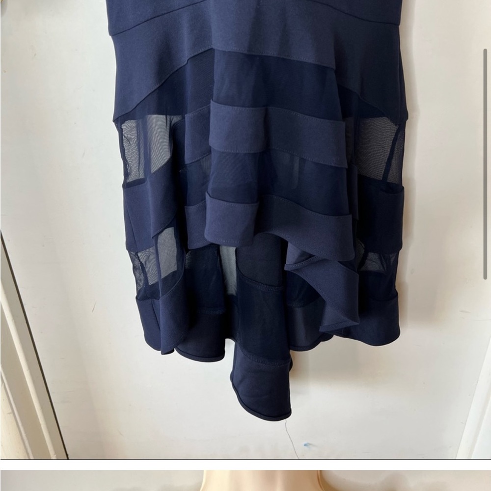 Aqua Formal Hi-Lo Navy Blue Dress - Picture 3 of 4